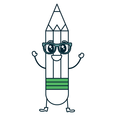 pencil write kawaii character vector illustration designのイラスト素材