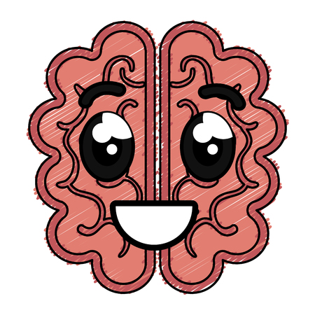 brain storm kawaii character vector illustration designのイラスト素材