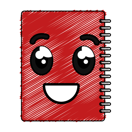 notebook school kawaii character vector illustration designのイラスト素材
