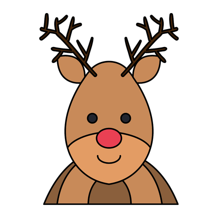 cute christmas reindeer character vector illustration designのイラスト素材