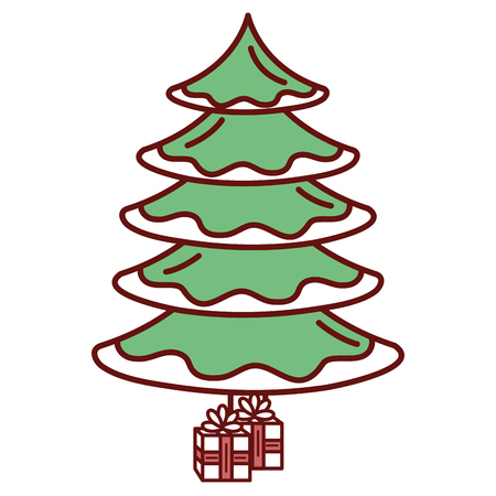 christmas pine tree icon vector illustration designのイラスト素材