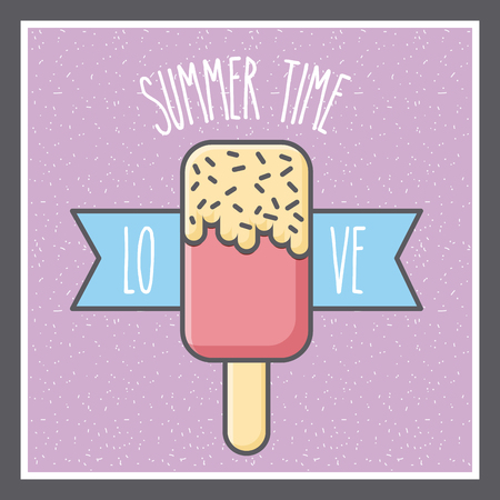summertime ice cream cartoon icon vector illustration design graphicのイラスト素材