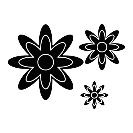 beautiful flowers icon over white background vector illustrationのイラスト素材