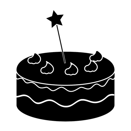 delicious cake with stars celebration icon vector illustration designのイラスト素材