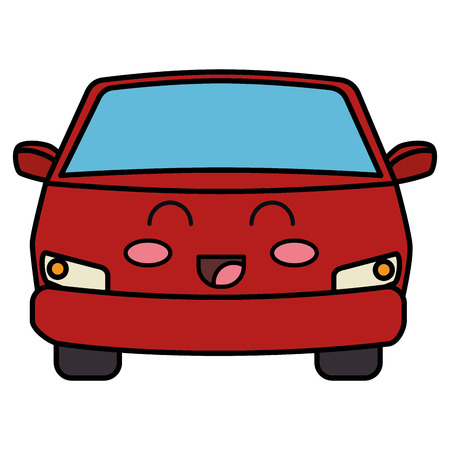 car vehicle kawaii character vector illustration designのイラスト素材