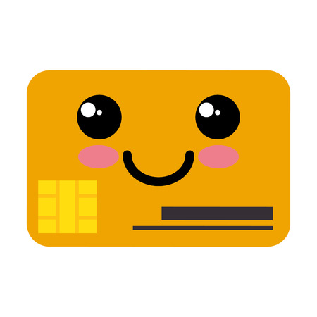 credit card kawaii character vector illustration designのイラスト素材