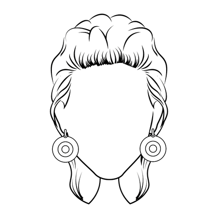 Retro woman cartoon over white background iconのイラスト素材