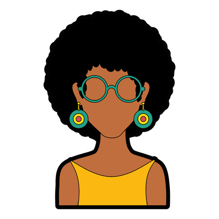 Retro woman cartoon over white background iconのイラスト素材