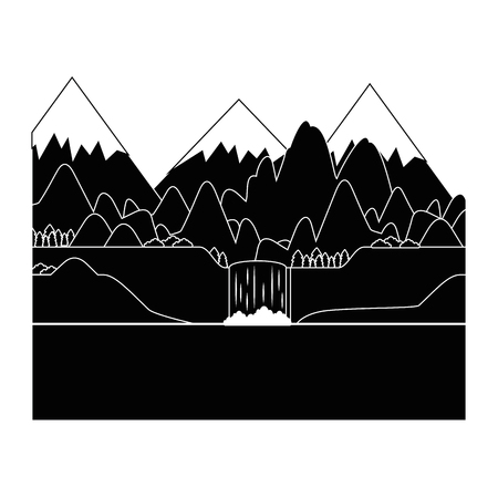 mountains landscape image over white background graphicのイラスト素材
