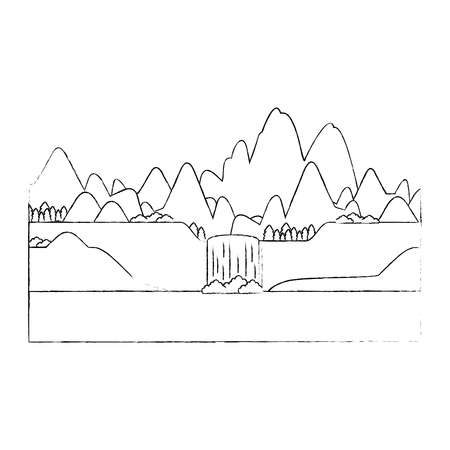 mountains landscape image over white background graphicのイラスト素材