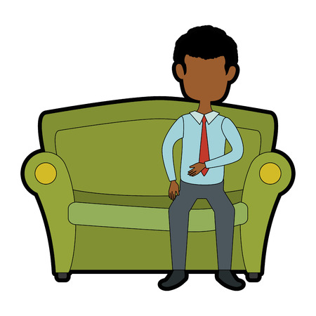 man sitting on armchairのイラスト素材