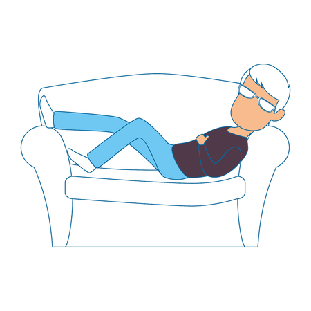 man sitting on armchairのイラスト素材