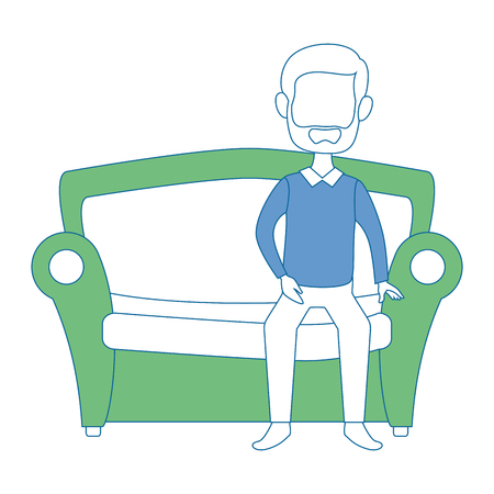 man sitting on armchairのイラスト素材