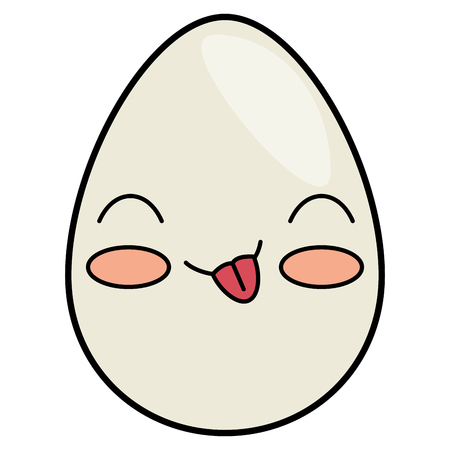 chicken egg kawaii character vector illustration designのイラスト素材
