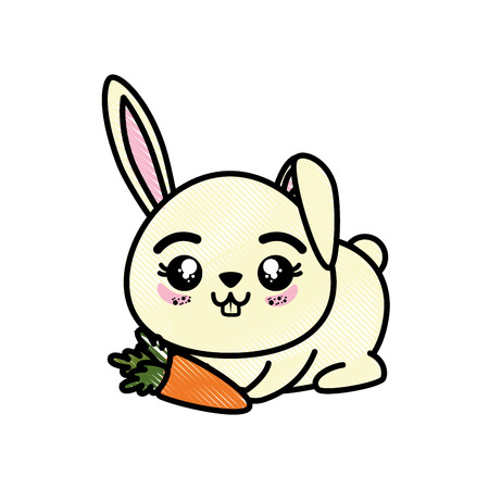 isolated cute sitting rabbit icon vector illustration graphic designのイラスト素材