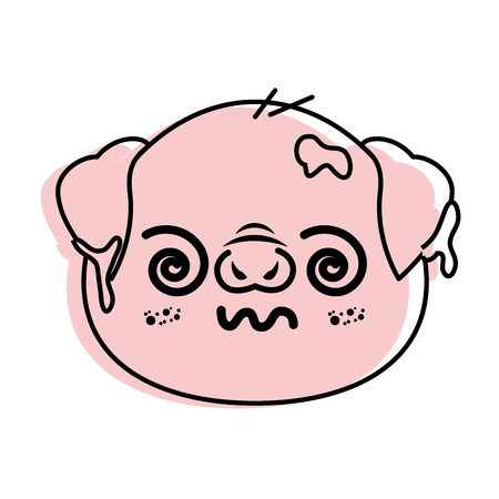 isolated cute pig face icon vector illustration graphic designのイラスト素材