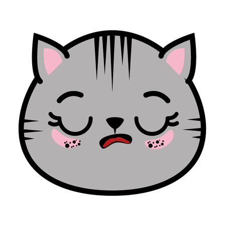 isolated cute cat face icon vector illustration graphic designのイラスト素材