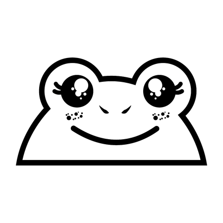 isolated cute toad face icon vector illustration graphic designのイラスト素材