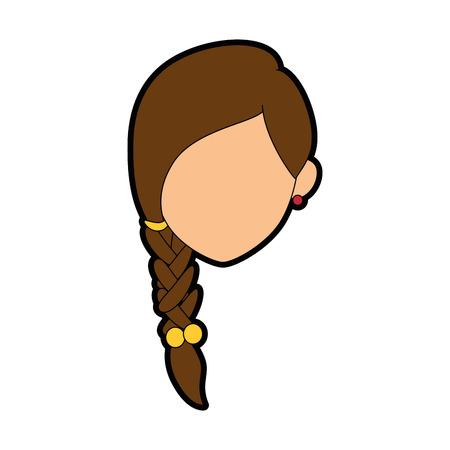 isolated young woman face icon vector illustration graphic designのイラスト素材