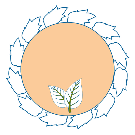 sheets trees round icon vector illustration graphic designのイラスト素材