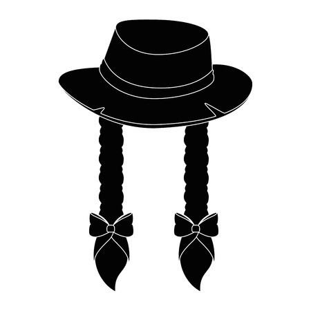 isolated braid hair hat icon vector illustration graphic designのイラスト素材