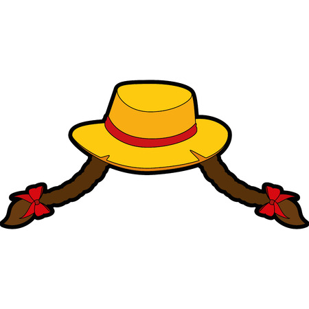 isolated braid hair hat icon vector illustration graphic designのイラスト素材