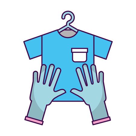 Laundry garments with gloves vector illustration designのイラスト素材