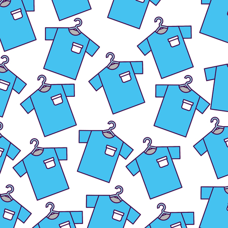 Laundry garments hanging pattern vector illustration designのイラスト素材