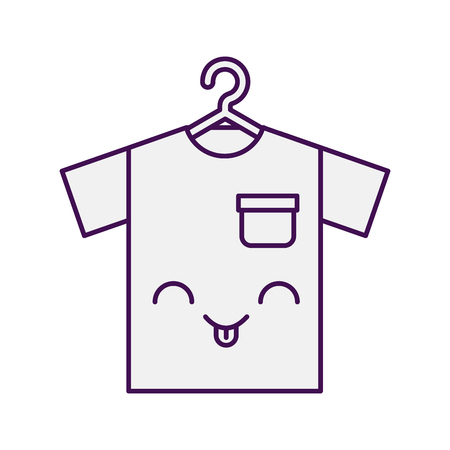 Laundry garments hanging character vector illustration designのイラスト素材