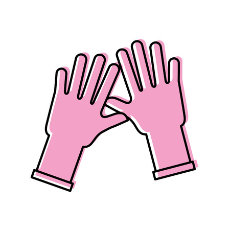 rubber gloves isolated icon vector illustration designのイラスト素材