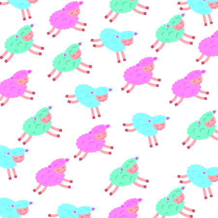 Cute lamb character pattern vector illustration designのイラスト素材
