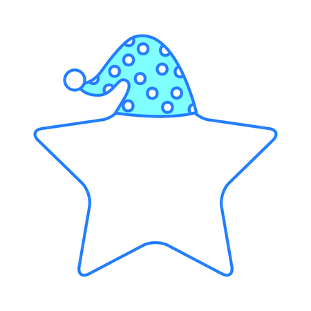 cute stars with sleeping hat vector illustration designのイラスト素材