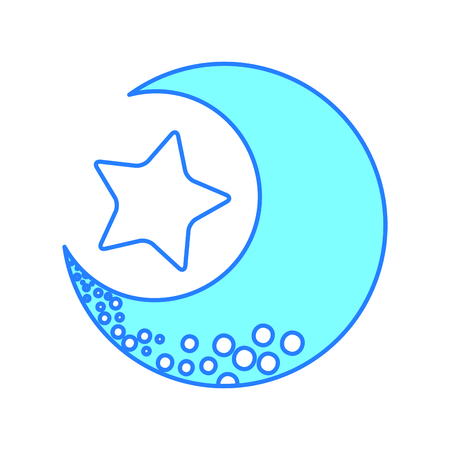 cute moon with star vector illustration designのイラスト素材
