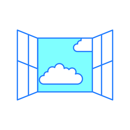 window with clouds sky isolated icon vector illustration designのイラスト素材
