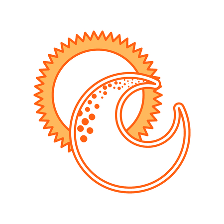 cute moon with sun vector illustration designのイラスト素材