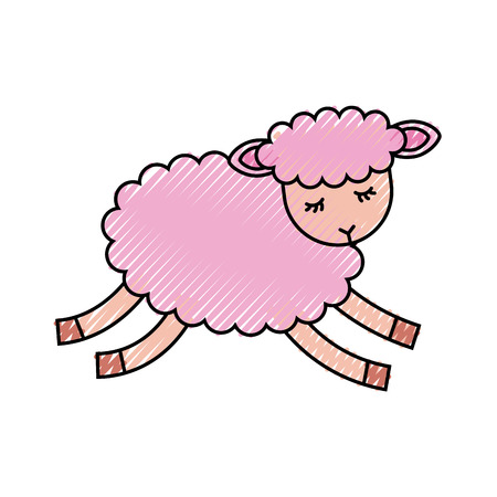 Cute lamb character icon vector illustration designのイラスト素材