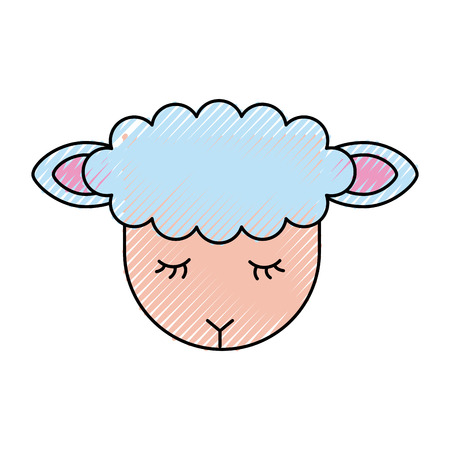 Cute lamb character icon vector illustration designのイラスト素材