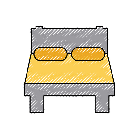 bed silhouette isolated icon vector illustration designのイラスト素材