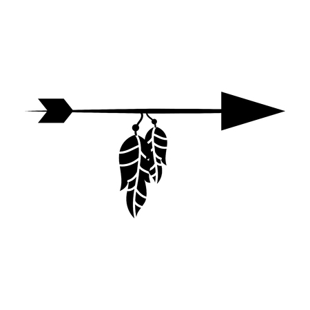 Decorative arrows with feathers boho style vector illustration designのイラスト素材