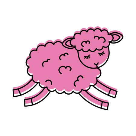 Cute lamb character icon vector illustration designのイラスト素材
