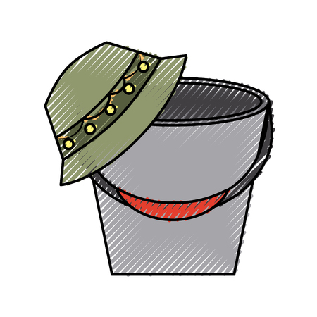 fisher hat with pot vector illustration designのイラスト素材