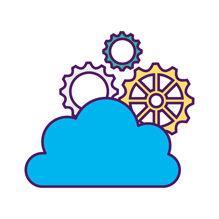 Cloud computing with gears vector illustration designのイラスト素材
