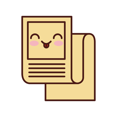 Statistical report kawaii character vector illustration designのイラスト素材