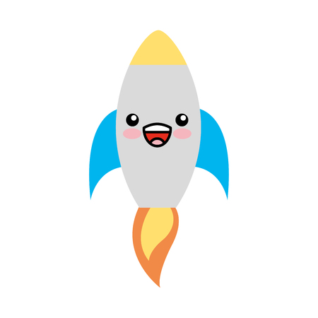 rocket launcher kawaii character vector illustration designのイラスト素材
