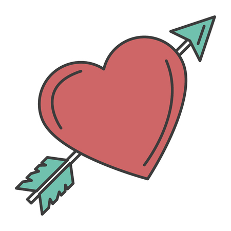 heart love card with arrow vector illustration designのイラスト素材