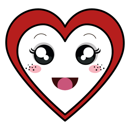 Heart shape as love kawaii character vector illustration designのイラスト素材
