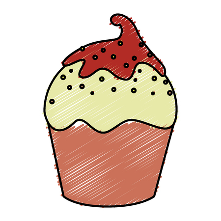 delicious cupcake isolated icon vector illustration designのイラスト素材