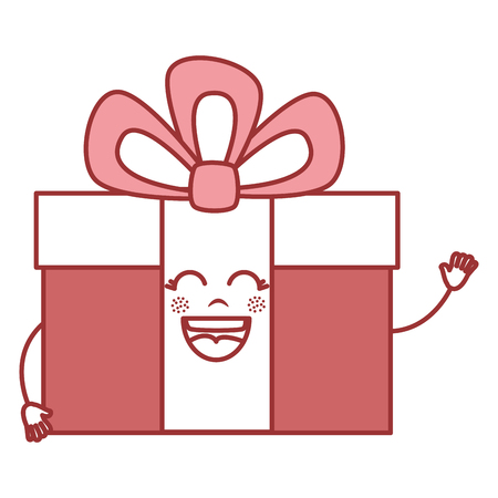 gift box present kawaii character vector illustration designのイラスト素材