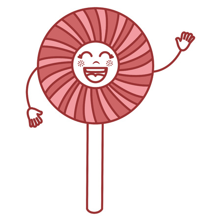 sweet lollipop kawaii character vector illustration designのイラスト素材