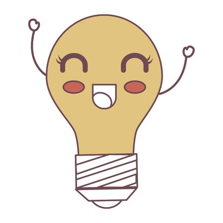 bulb light kawaii character vector illustration designのイラスト素材